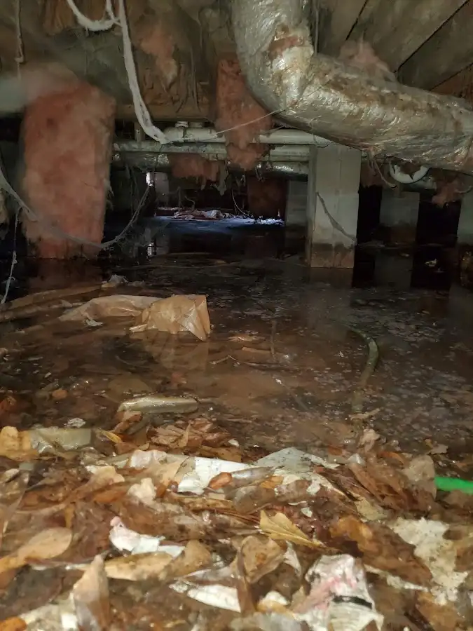 Crawl space flood assessment for Commercial Water Damage Restoration in Maywood