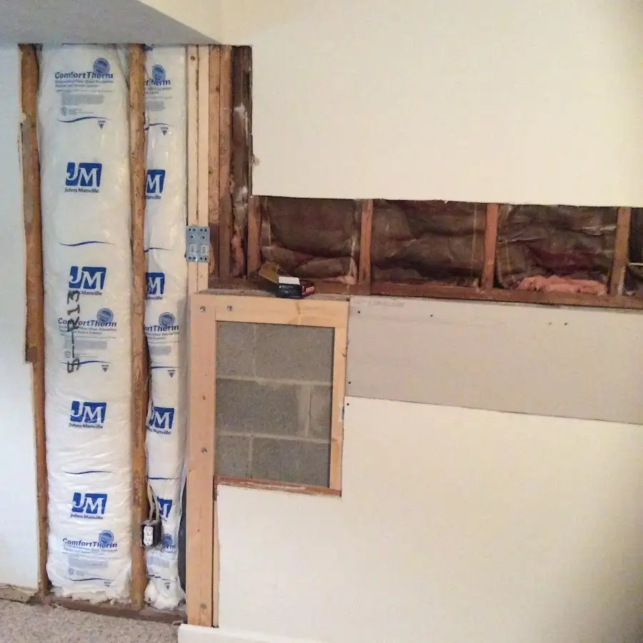 Wall insulation replacement during Contents Cleaning & Restoration in Maywood